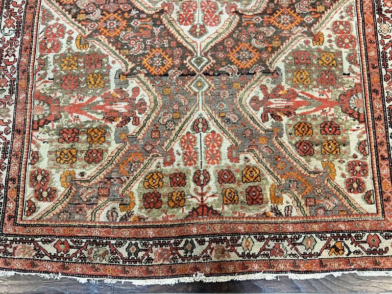 Wonderful Antique Persian Malayer Rug 4x6, Wool Hand Knotted Authentic Oriental Carpet, Very Fine by Jewel Rugs