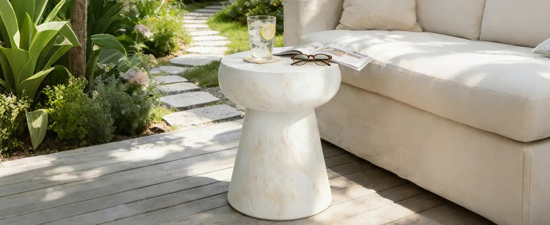 U_Style Mushroom-Shaped Outdoor Concrete Side Table by HouseOfZazla