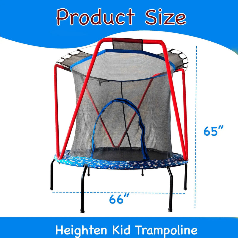Trampoline, Toddler Indoor / Outdoor With Heighten Net, No Gap Design For Kids - Baby Blue by HouseOfZazla