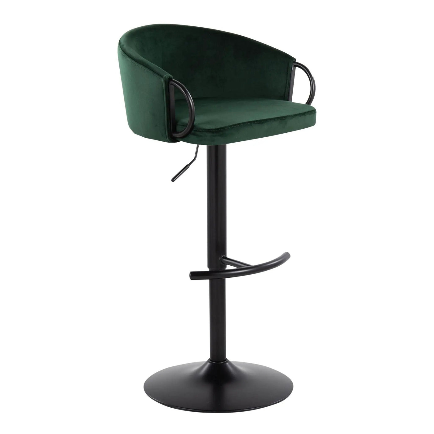 Claire - Contemporary Adjustable Barstool With Swivel With Rounded T Footrest (Set of 2) by HouseOfZazla