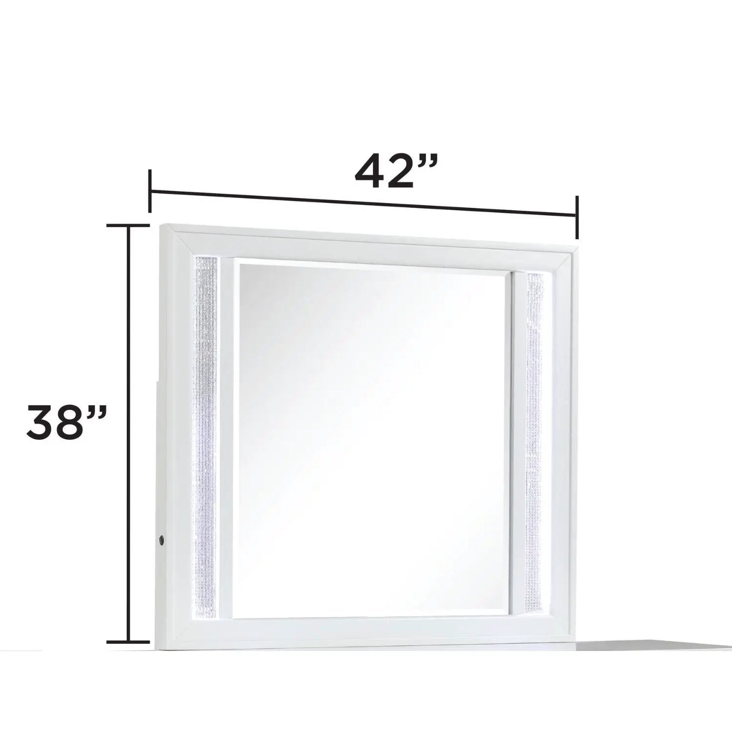 Abigale - Mirror For Dresser Top Made With LED (Includes Only Mirror) - White by HouseOfZazla