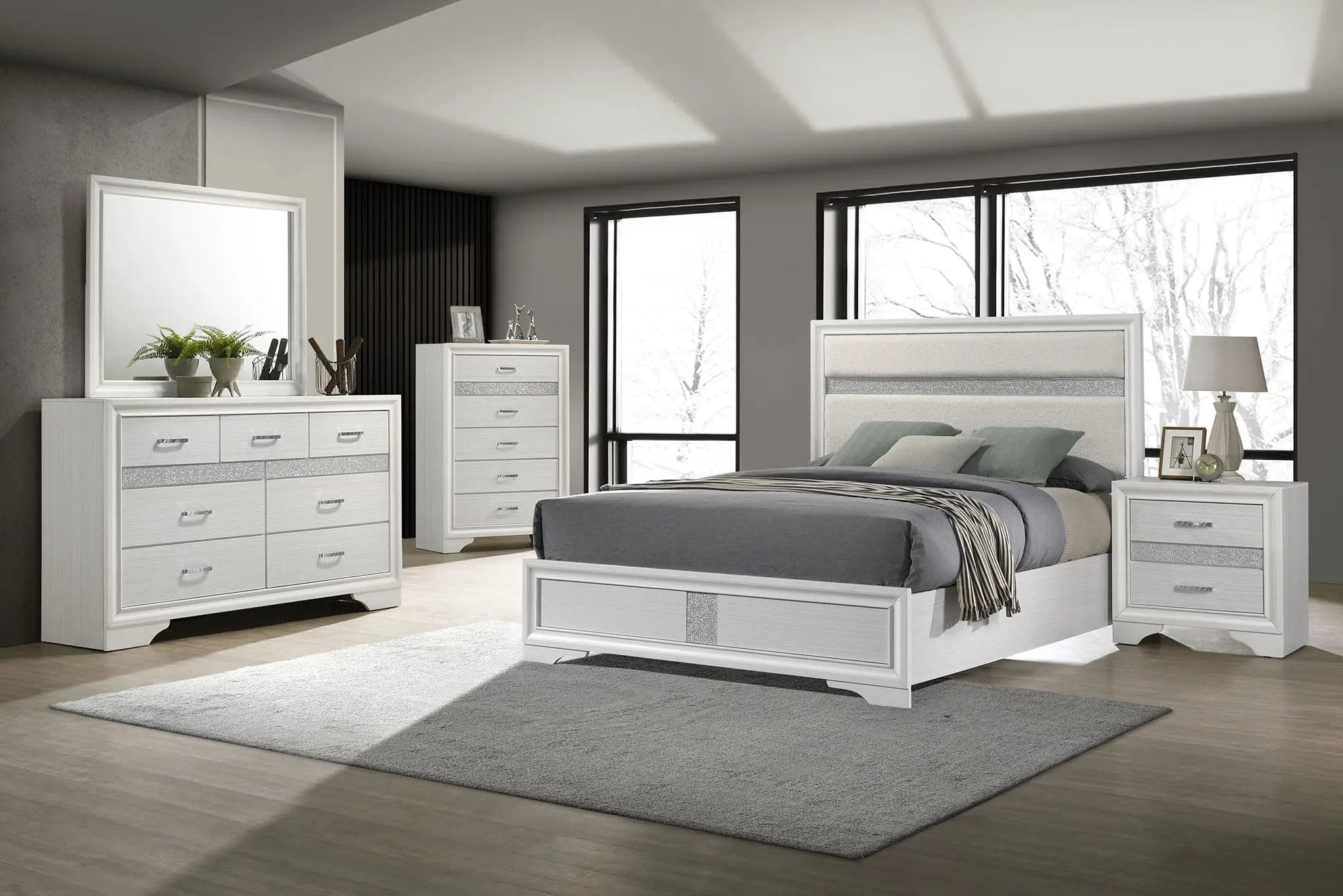 Miranda 5-piece California King Bedroom Set White by Unique Piece Furniture