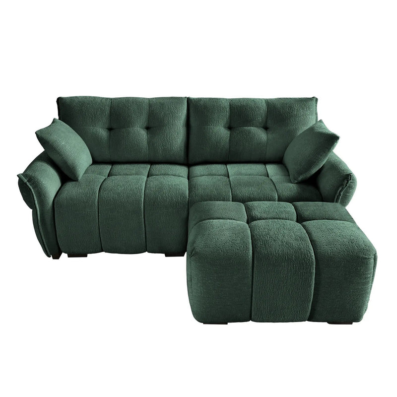 Sofa Set With Ottoman And Pillows, Textured, High Resilience Cushions by HouseOfZazla