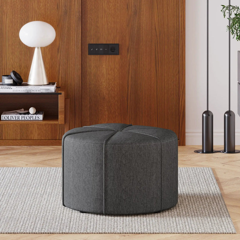 Contemporary Ottoman With Tonal Piping And Button Tuft Design by HouseOfZazla