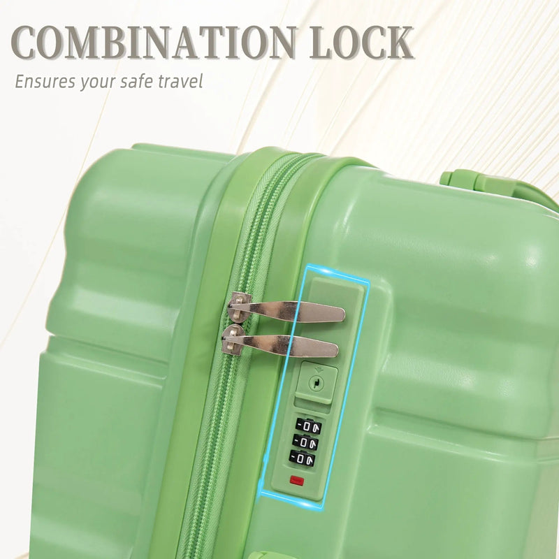 HIFINE Tourist 3-Piece Spinner Wheel Luggage Set in Green by HouseOfZazla