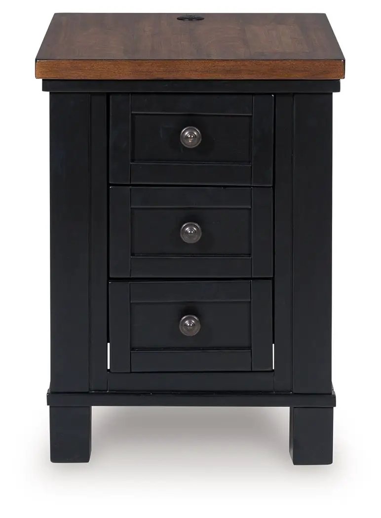 Wildenauer - Chair Side End Table - Brown / Black by Unique Piece Furniture