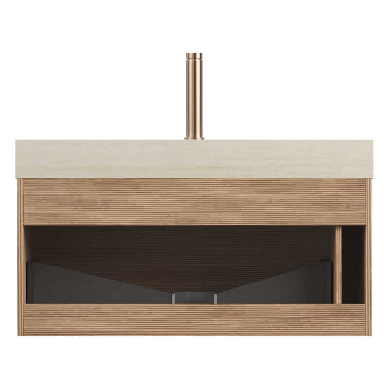 NYAH 36'' Bathroom Vanity & Sink - Floating Ultra-Slim Grille Design by HouseOfZazla