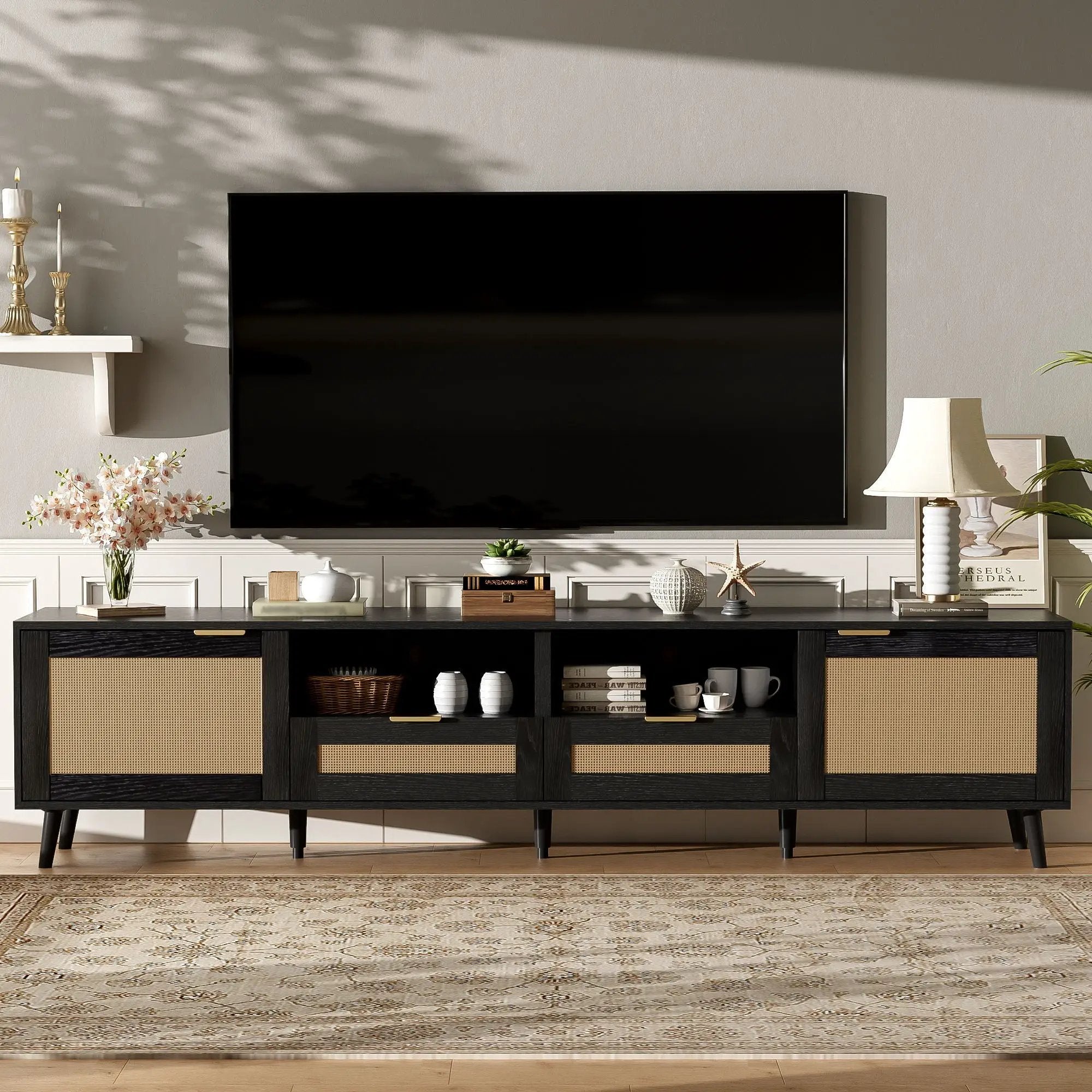 TV Stand, Media Console With Cable Management by Unique Piece Furniture