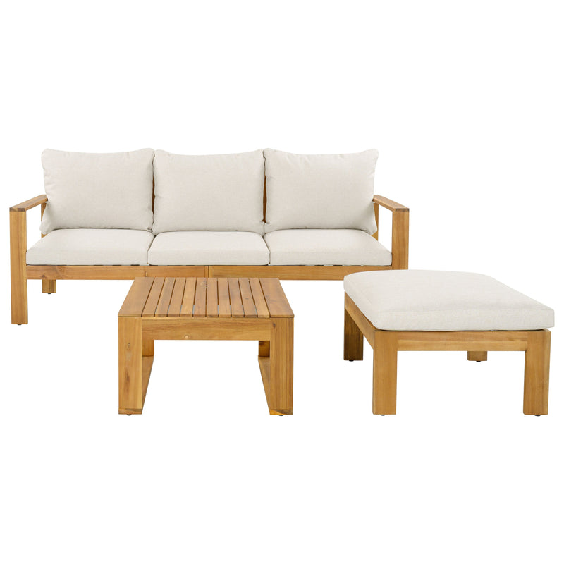 Outdoor 3pcs Acacia Sectional Patio Sofa Set by HouseOfZazla