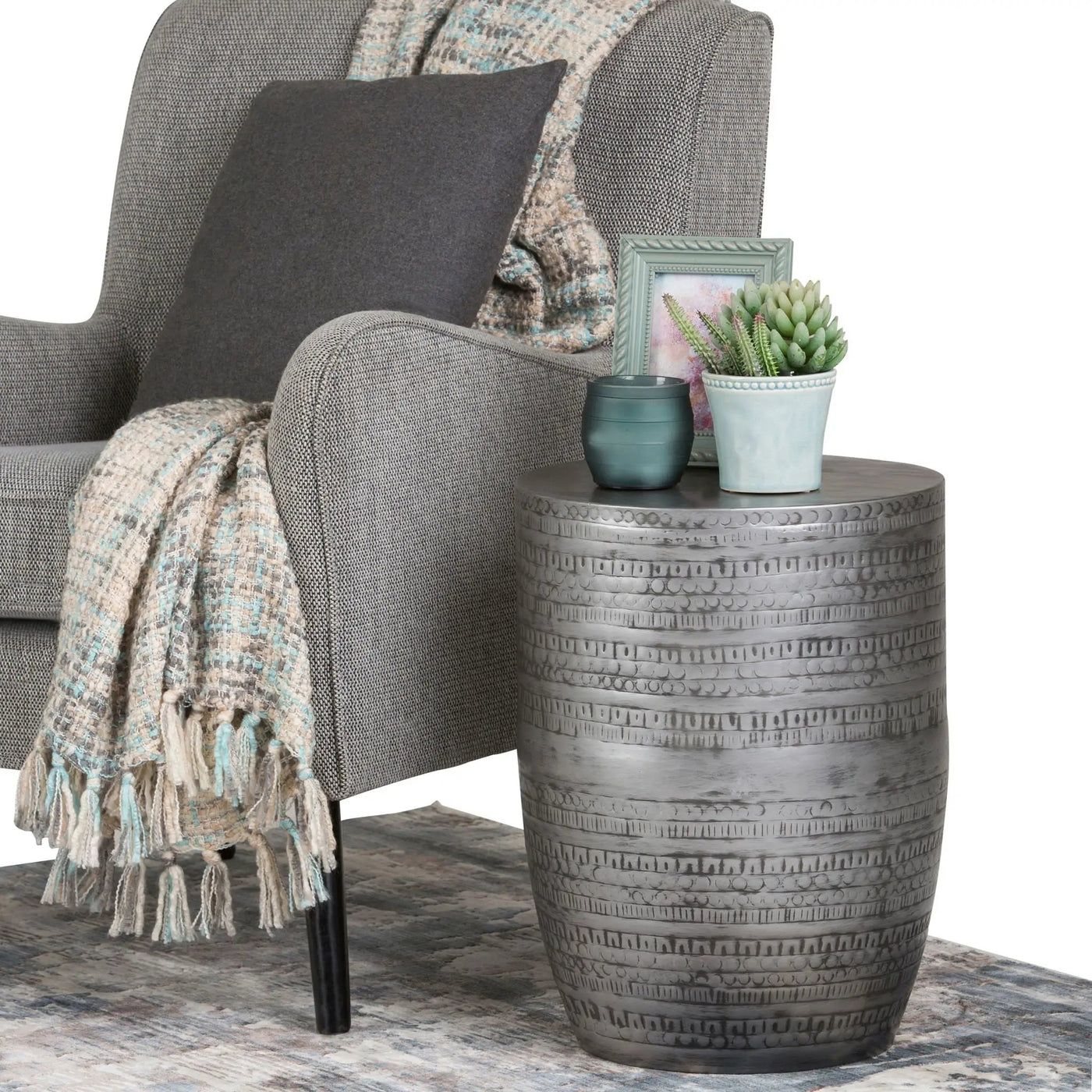 Johnsen - Handcrafted Large Metal Accent Table by HouseOfZazla