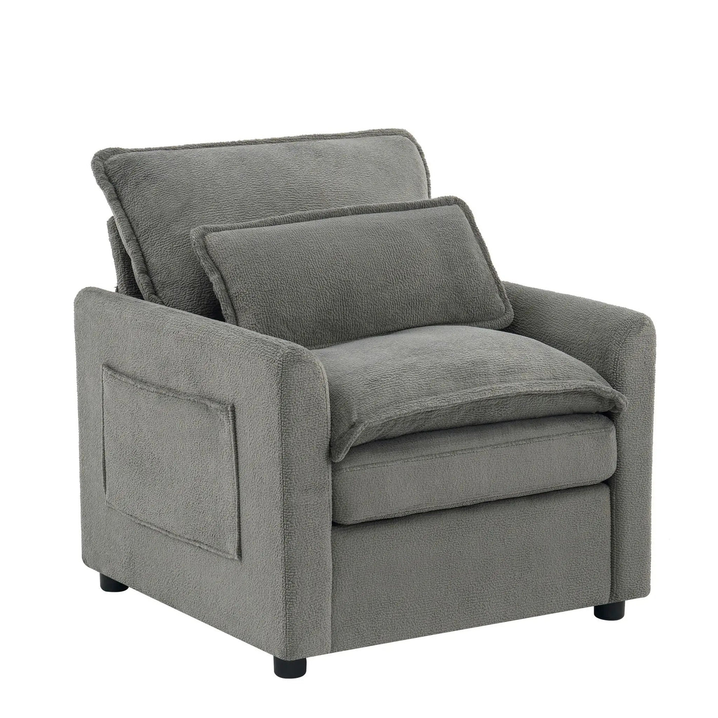 Modern Single Seat Accent Chair With Side Storage Pockets by HouseOfZazla