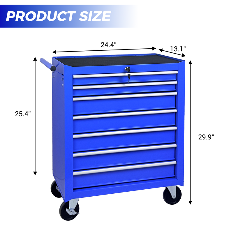 Rolling Tool Chest with 7-Drawer Tool Box with Wheels by HouseOfZazla