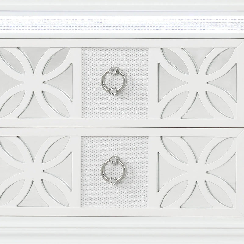 Abigale - 2 Drawer Nightstand With LED - White by HouseOfZazla