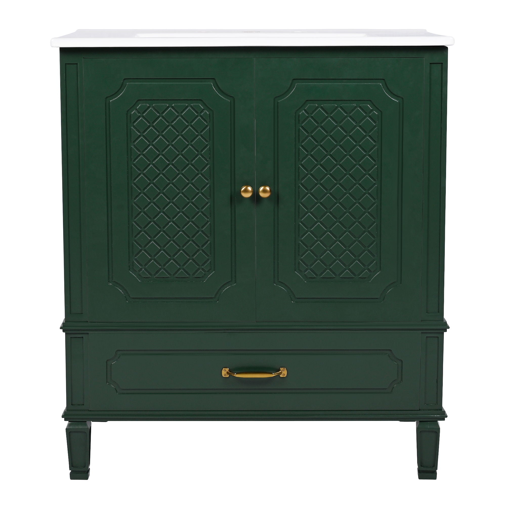 Bathroom Vanity With Sink, Soft Closing Door, Multi Functional Storage by HouseOfZazla