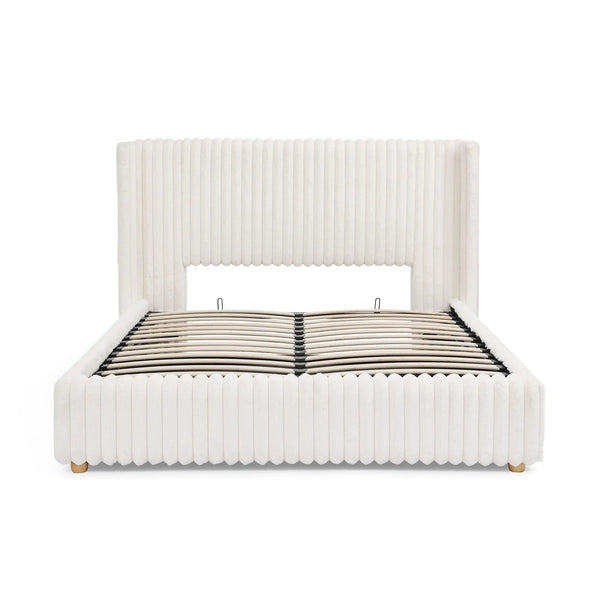 Functional Vertical Striped Bed With Gas Lift Storage