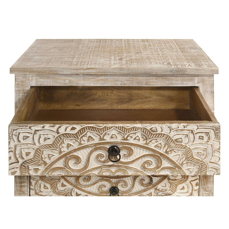 Kenzie - 3 Drawer Mandala Cabinet - White by HouseOfZazla