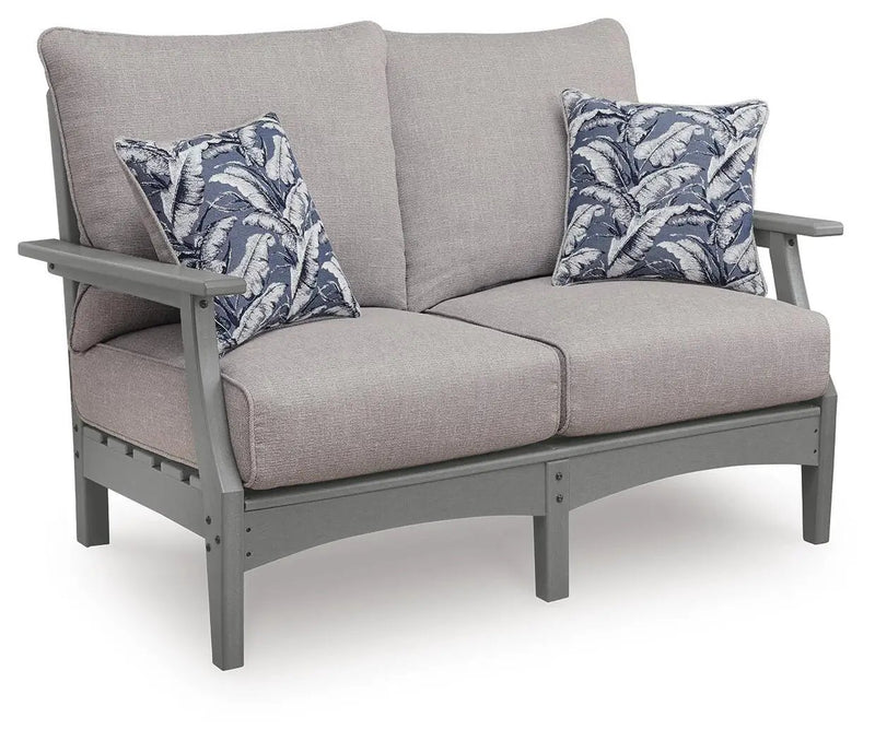Cove Beach - Loveseat With Cushion - Gray by Unique Piece Furniture