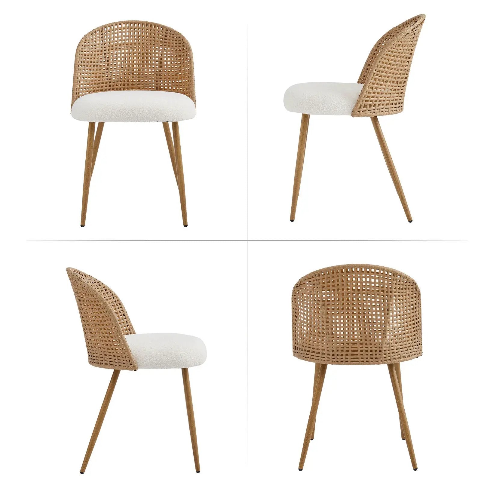 Round Wooden Dining Table + 4 Chairs Set by HouseOfZazla