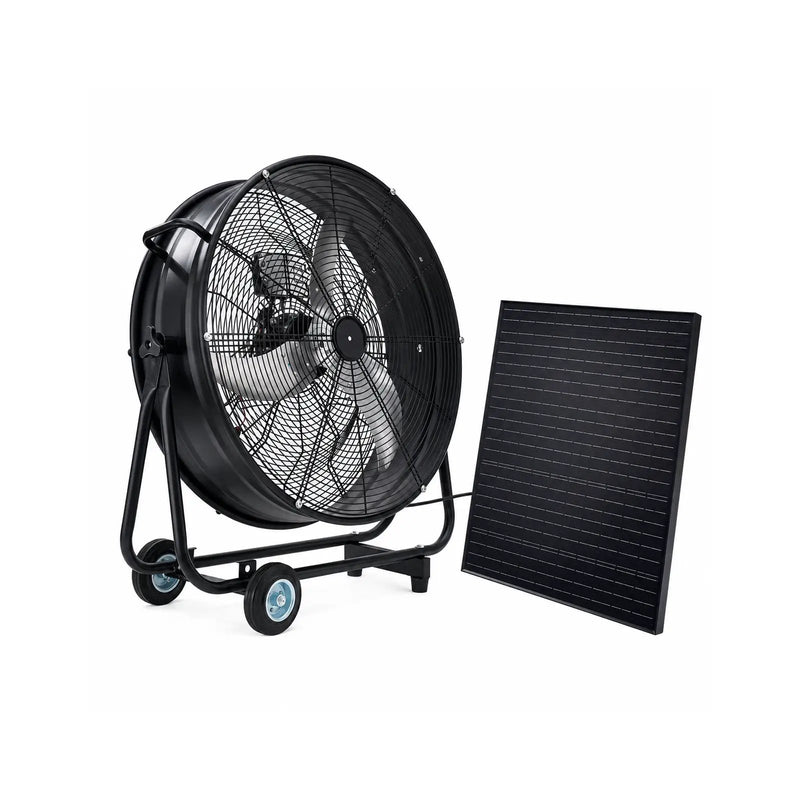 30" Wheeled Solar Fan with 140W Adjustable Monocrystalline Solar Panel by HouseOfZazla