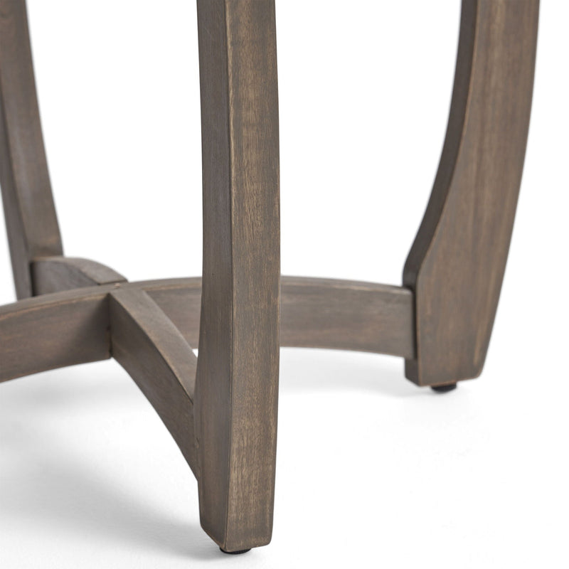 Hermosa Rustic Circular Bistro Table - Gray by HouseOfZazla