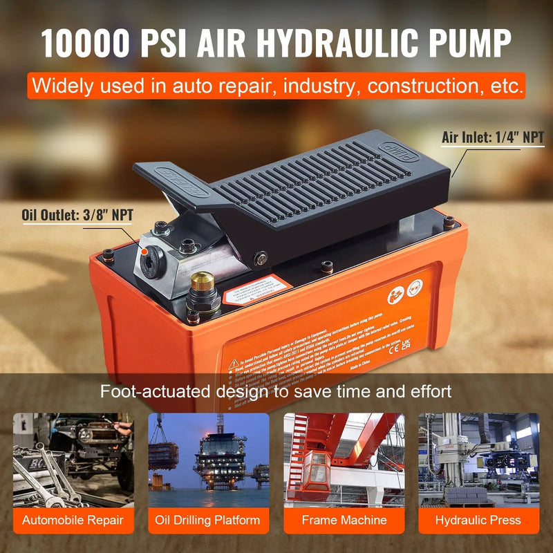 Air Hydraulic Pump with 10,000 PSI Capacity and 1/2 Gal Reservoir by HouseOfZazla
