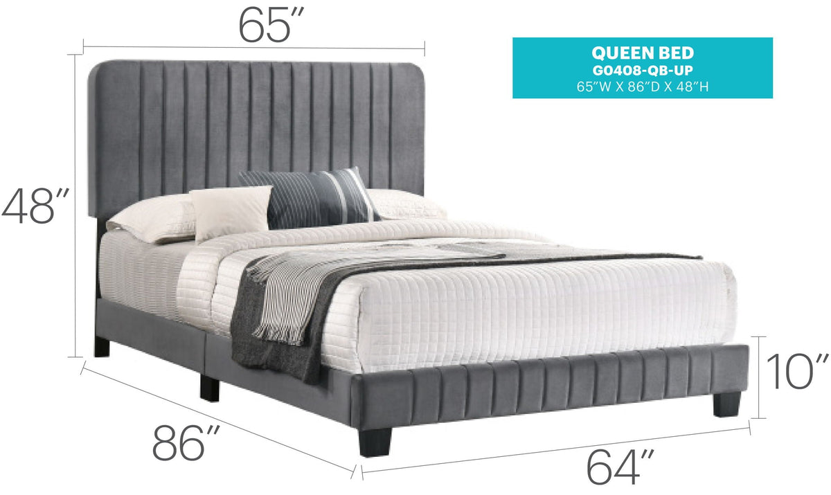 Channel Tufted Upholstered Bed with Plush Panel Design - Multiple Colors, photo 23 of 40