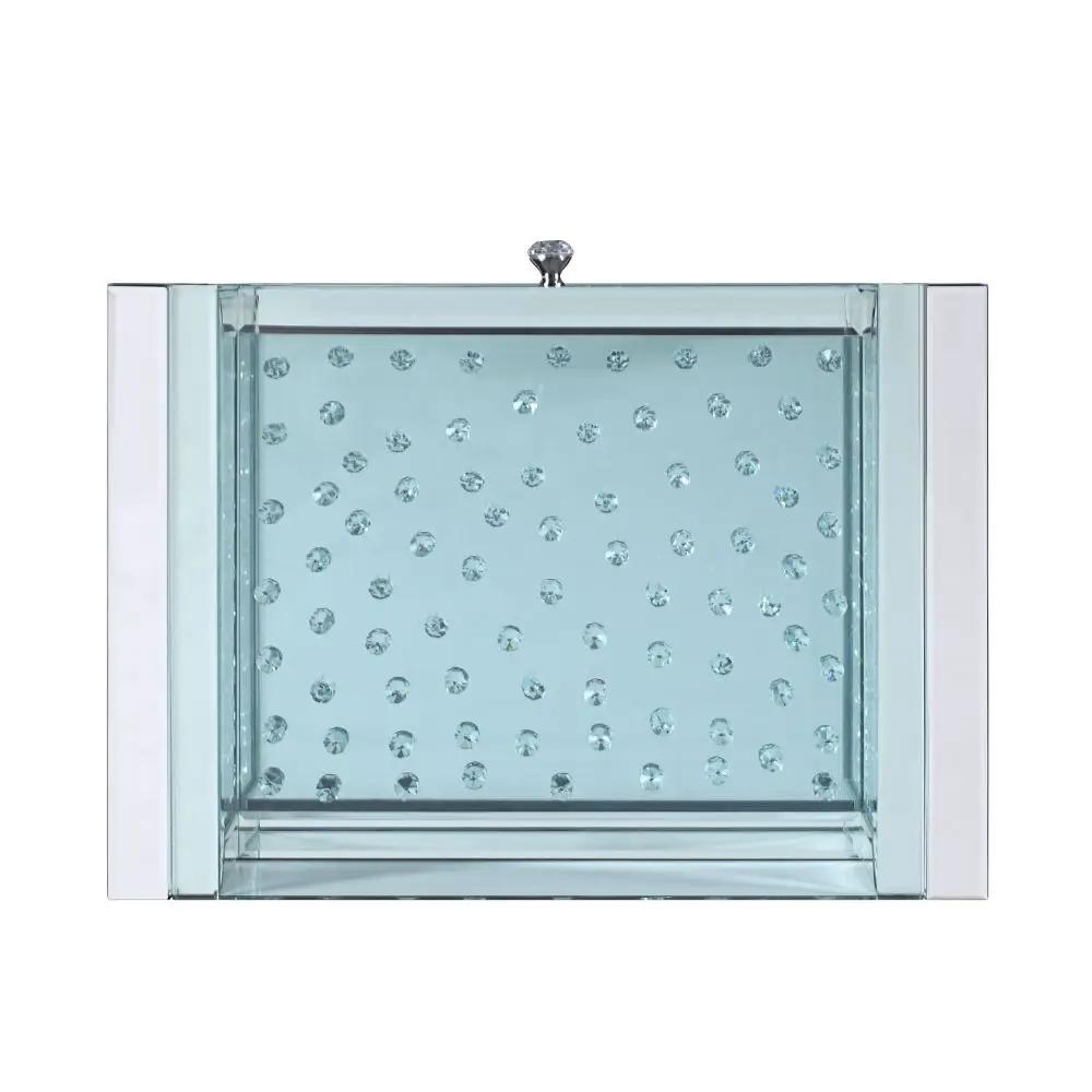 Nysa - 20" X 14" Accent Table - Mirrored & Faux Crystals by Unique Piece Furniture