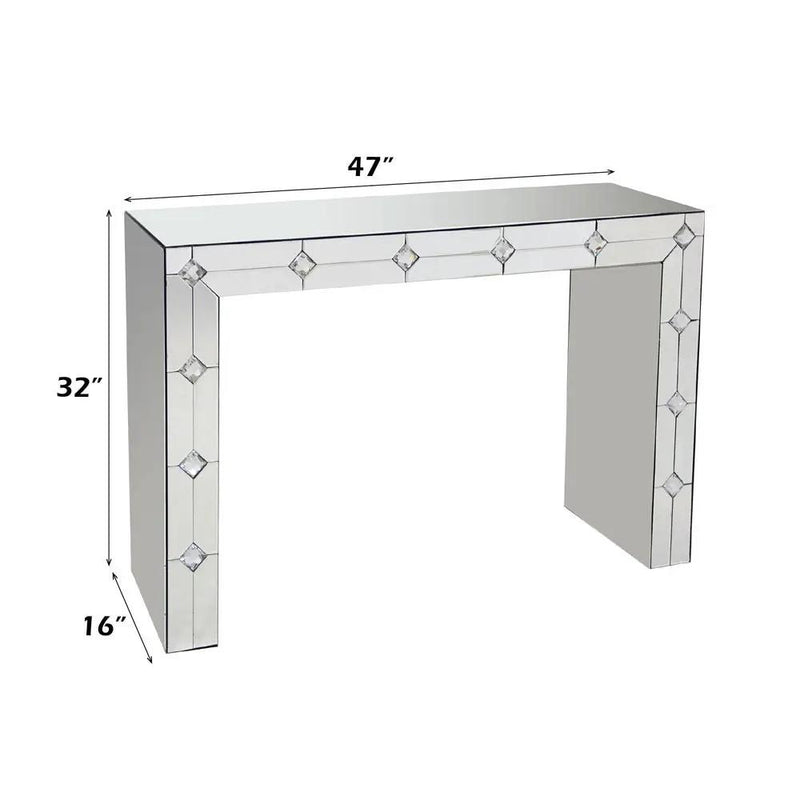 Hessa - Console Table - Mirrored & Faux Rhinestone by Unique Piece Furniture