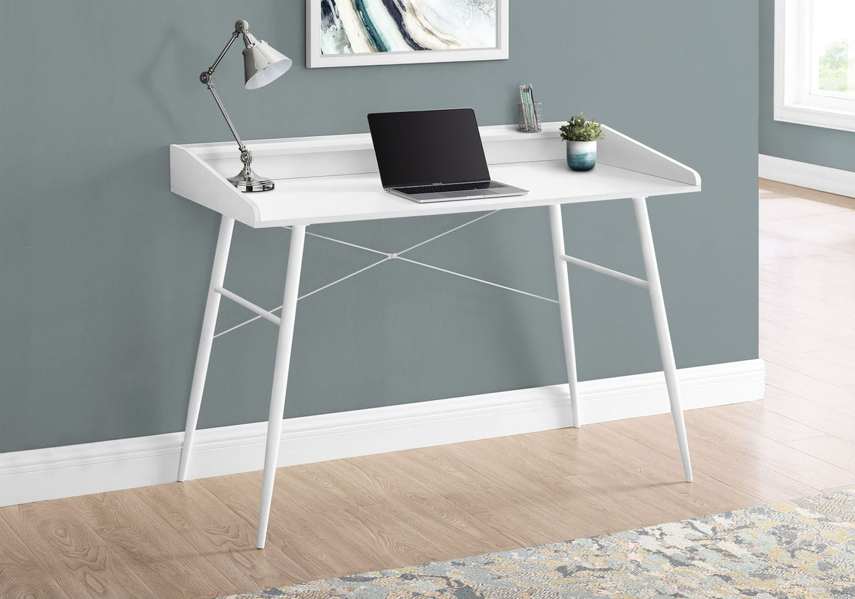 Contemporary Computer Desk with Storage Shelves - White, Black, or Gray, photo 9 of 12