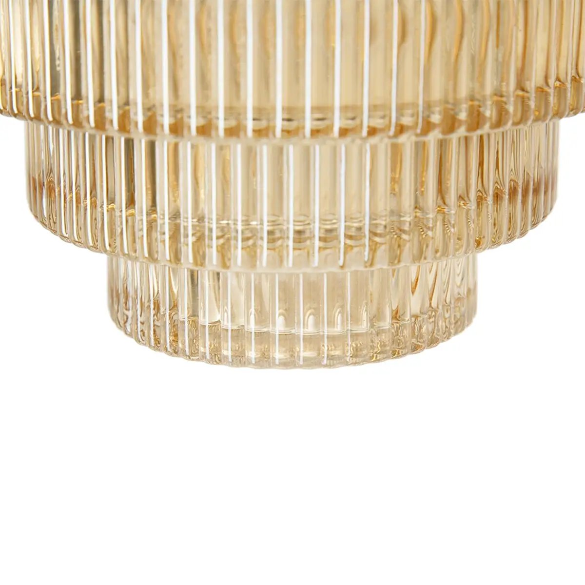 D5.9x6.7' Tiered Geometric Amber Luster Clear Vase, Set of 2 by HouseOfZazla
