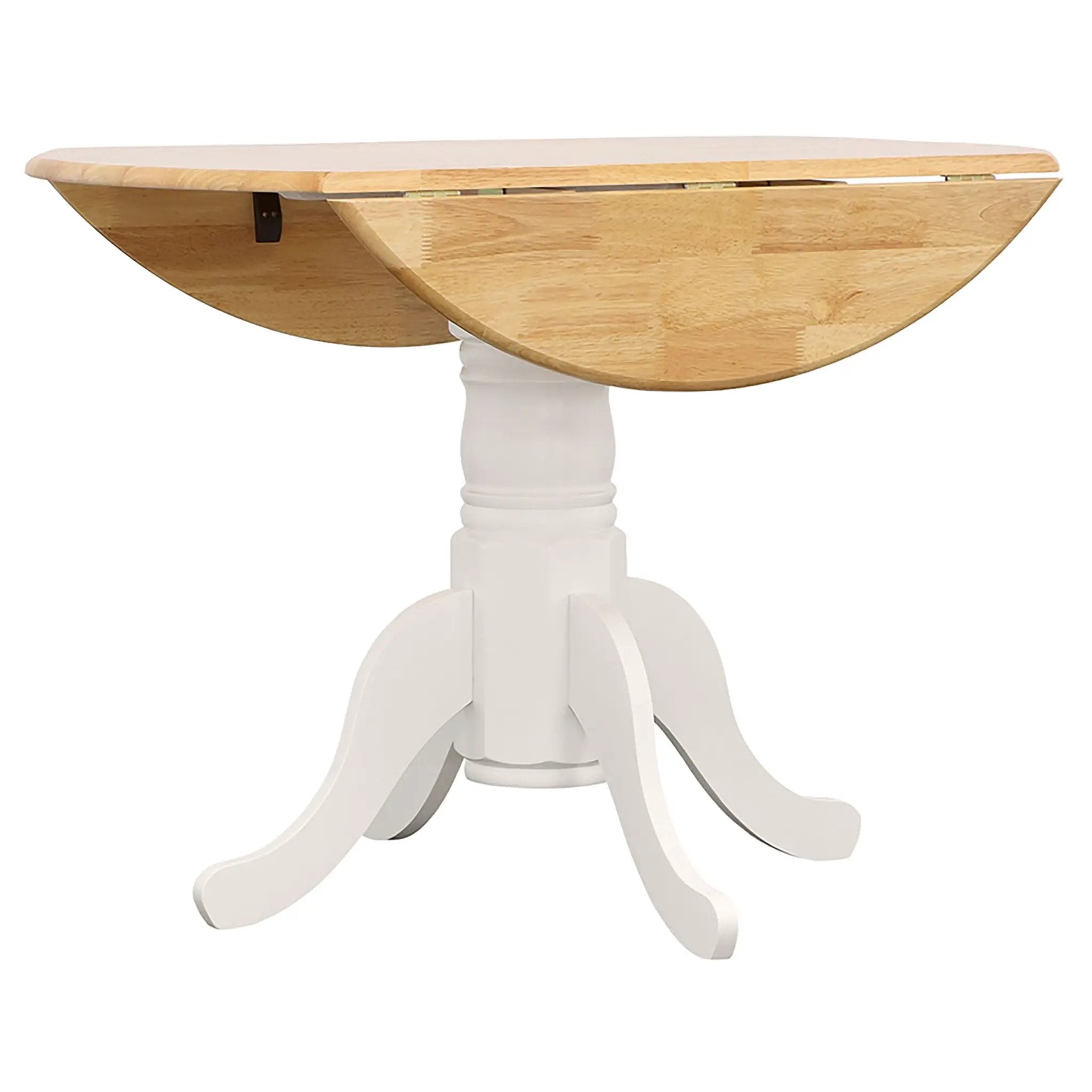 Allison Round 40-inch Drop Leaf Extension Dining Table White by Unique Piece Furniture