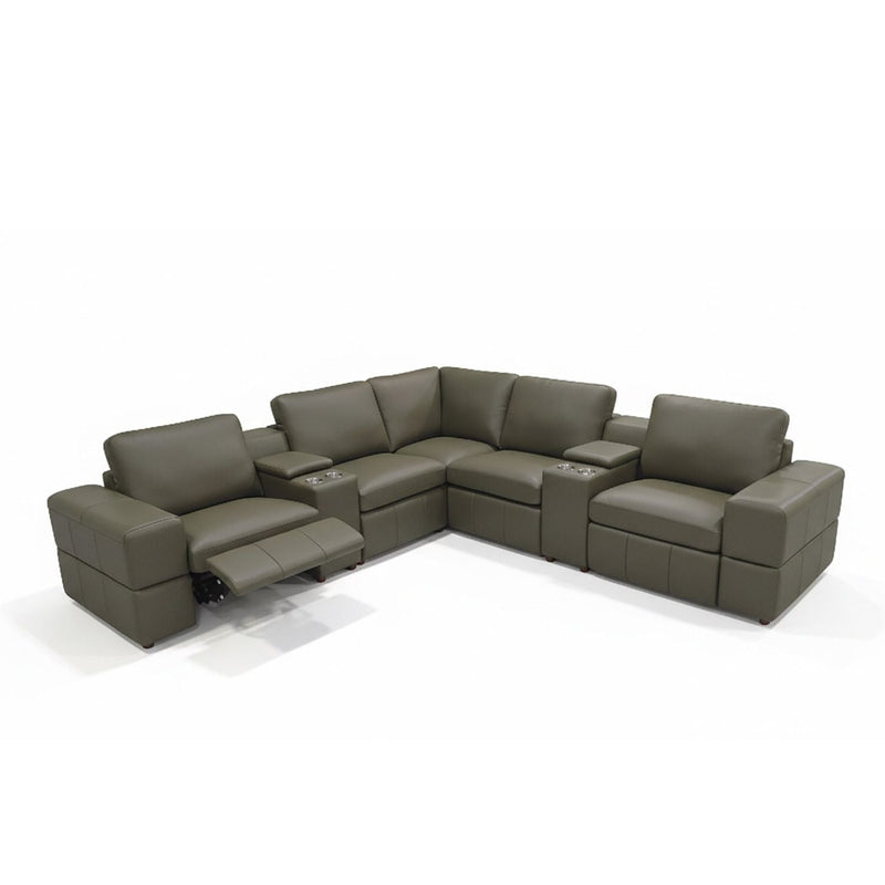 Upholstered Large Arms Sectional With Recliner Seats by Unique Piece Furniture