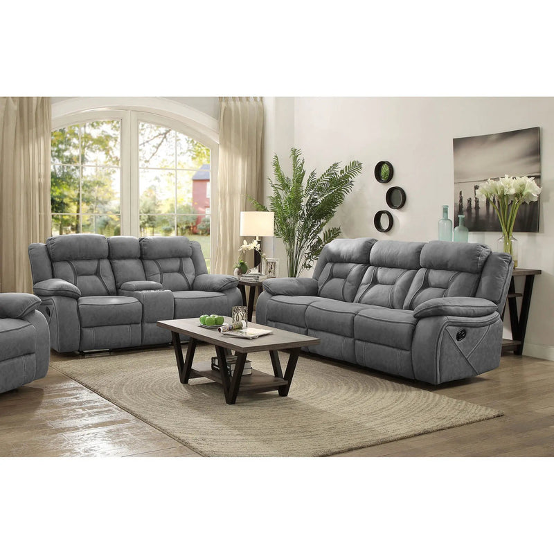 Orson - 2 Piece Reclining Living Room Set In Microfiber With Manual Reclining And Storage Features - Gray by HouseOfZazla