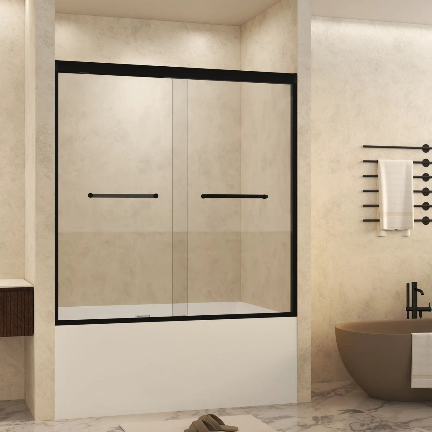 Double Sliding Shower Door With Explosion Proof Film by HouseOfZazla