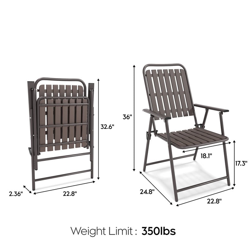 Brown 2-Piece Folding Chair, No Assembly Required by HouseOfZazla