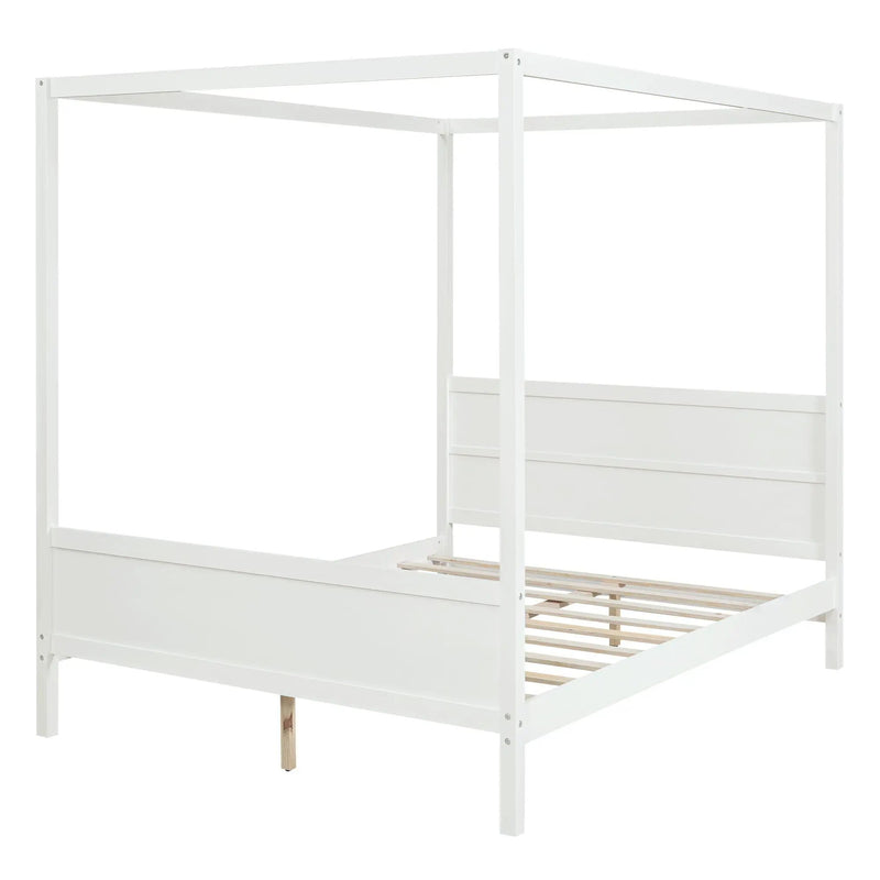 Canopy Platform Bed With Headboard And Footboard, Slat Support Leg by Unique Piece Furniture