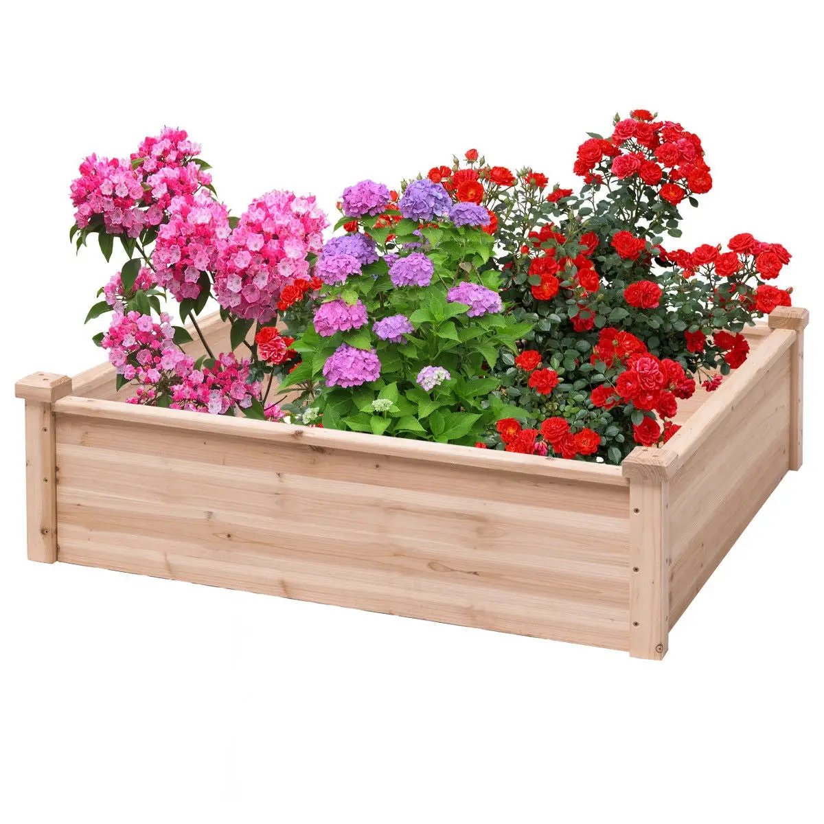 Wooden Square Garden Vegetable Flower Bed by DirectDeals