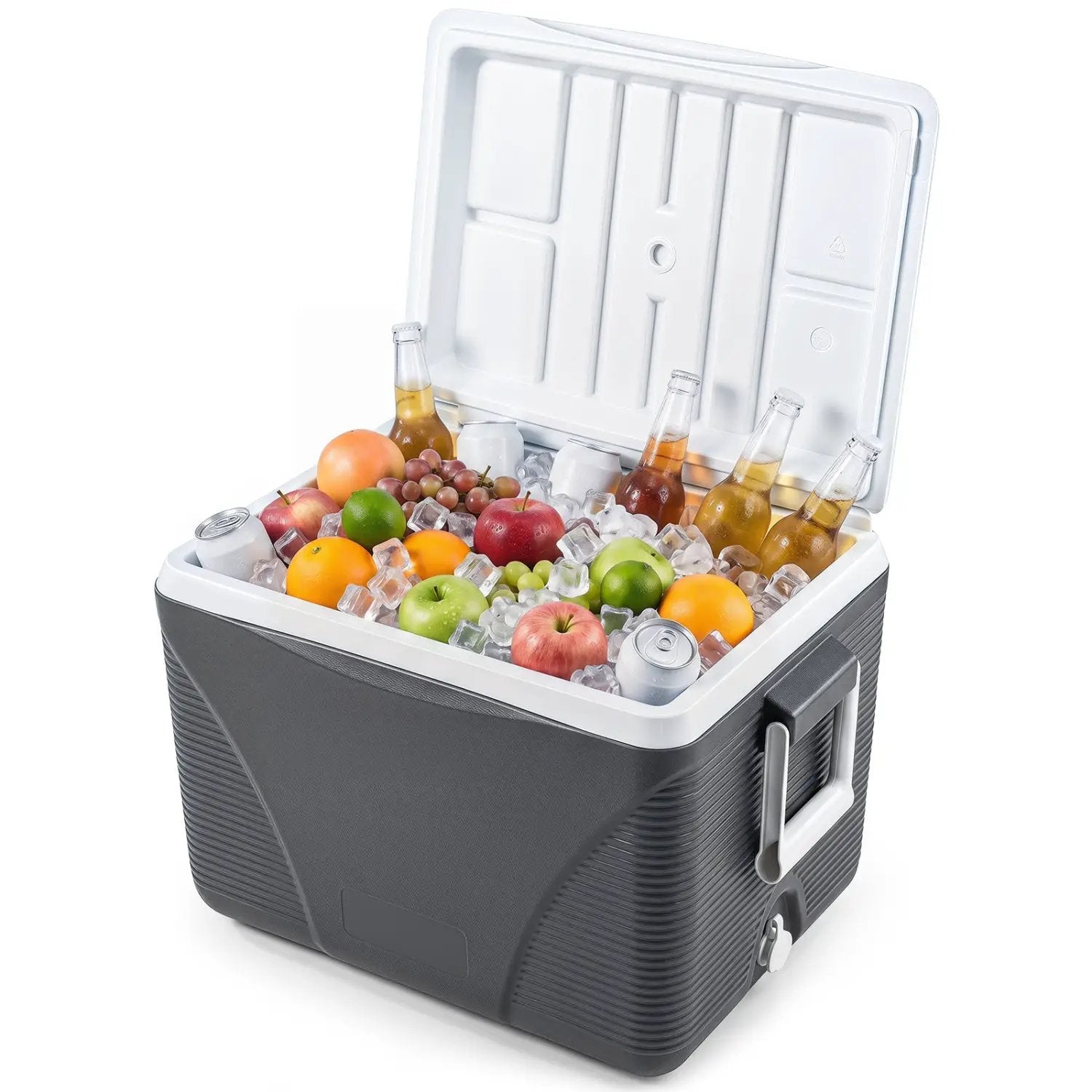 43 Quart Portable Hard Cooler with Cup Holders - Black by DirectDeals