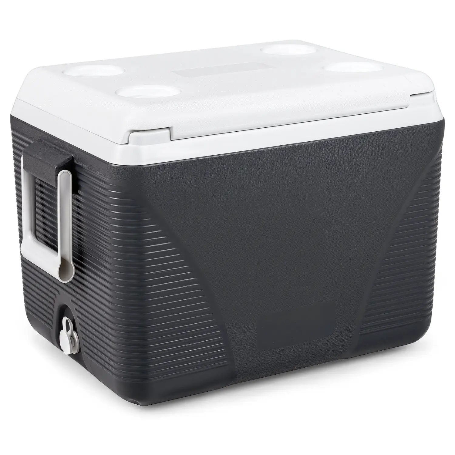 43 Quart Portable Hard Cooler with Cup Holders - Black by DirectDeals