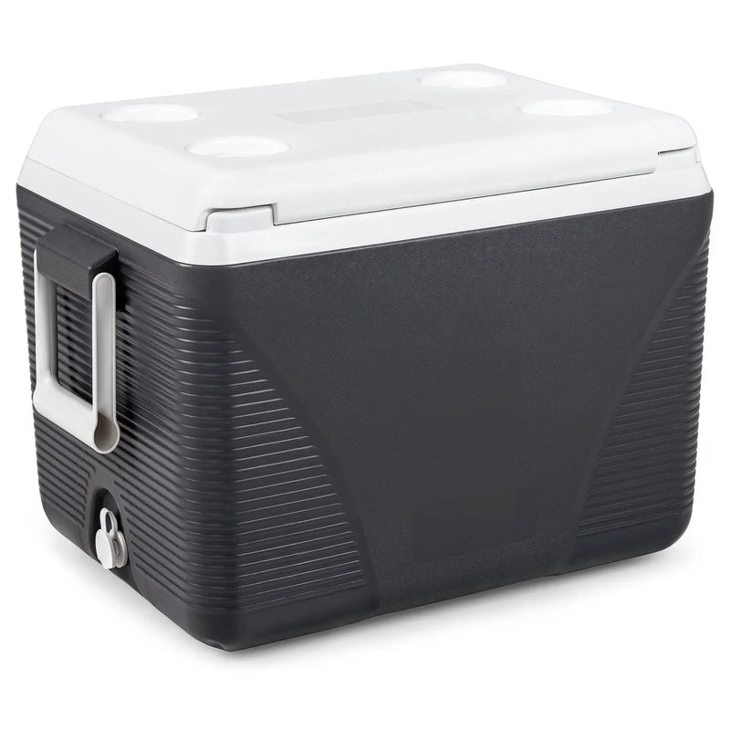 43 Quart Portable Hard Cooler with Cup Holders - Black by DirectDeals
