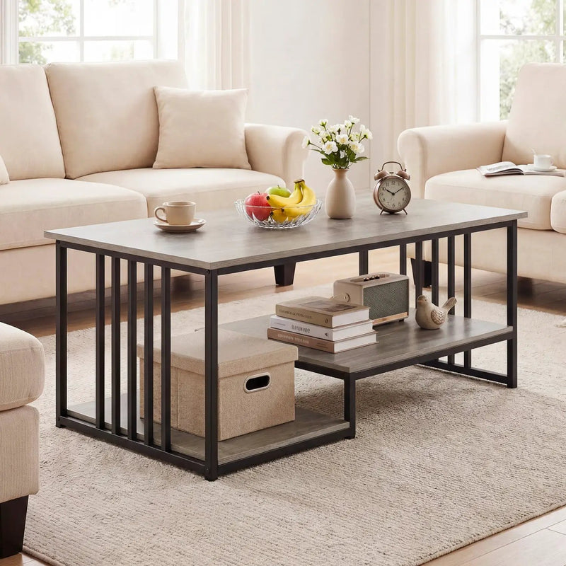 43.5" Coffee Table 2-Tier with Open Storage Shelf by DirectDeals