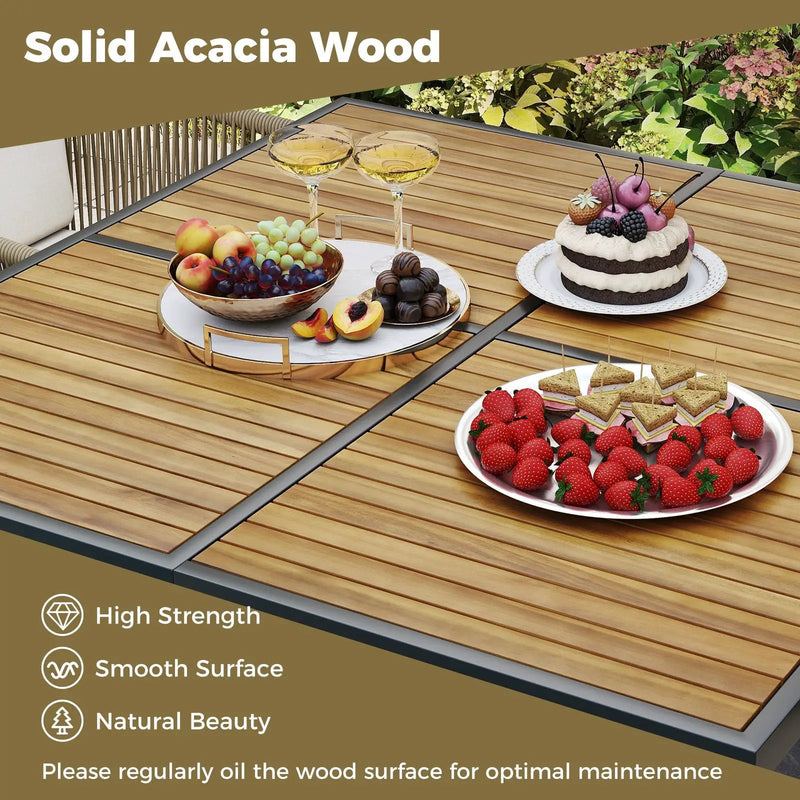 43.5 Inch 4-Person Square Patio Dining Table-Natural by DirectDeals