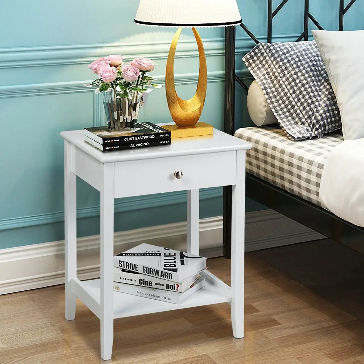 Wooden Nightstand End Table Storage Display by DirectDeals