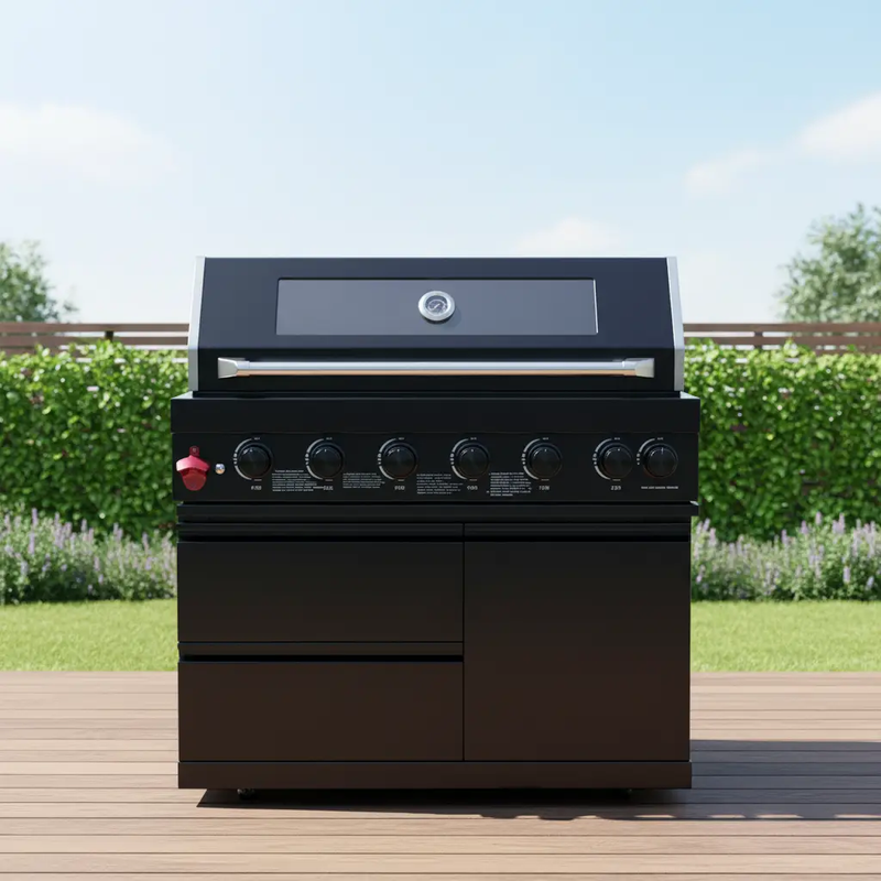 43" 6-Burner Natural NG Black Outdoor Kitchen Island Grill by Chery Industrial