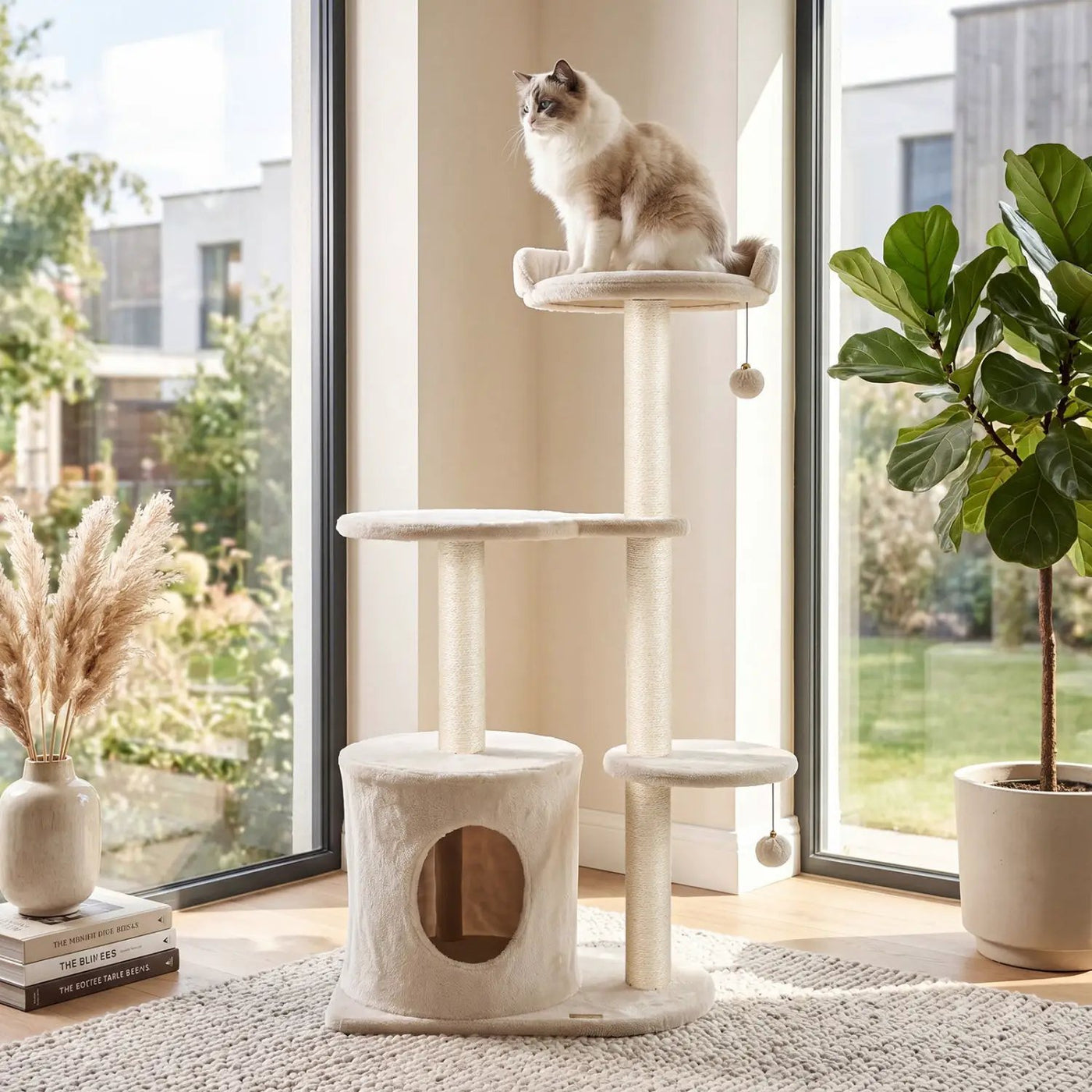 Cat Tree 43" with Condo, Perches & Scratching Posts by DirectDeals