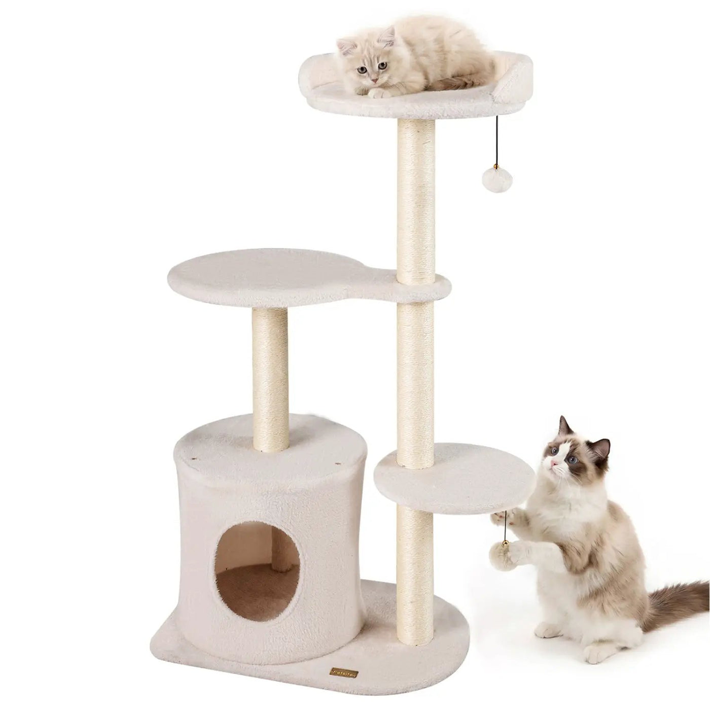 Cat Tree 43" with Condo, Perches & Scratching Posts by DirectDeals