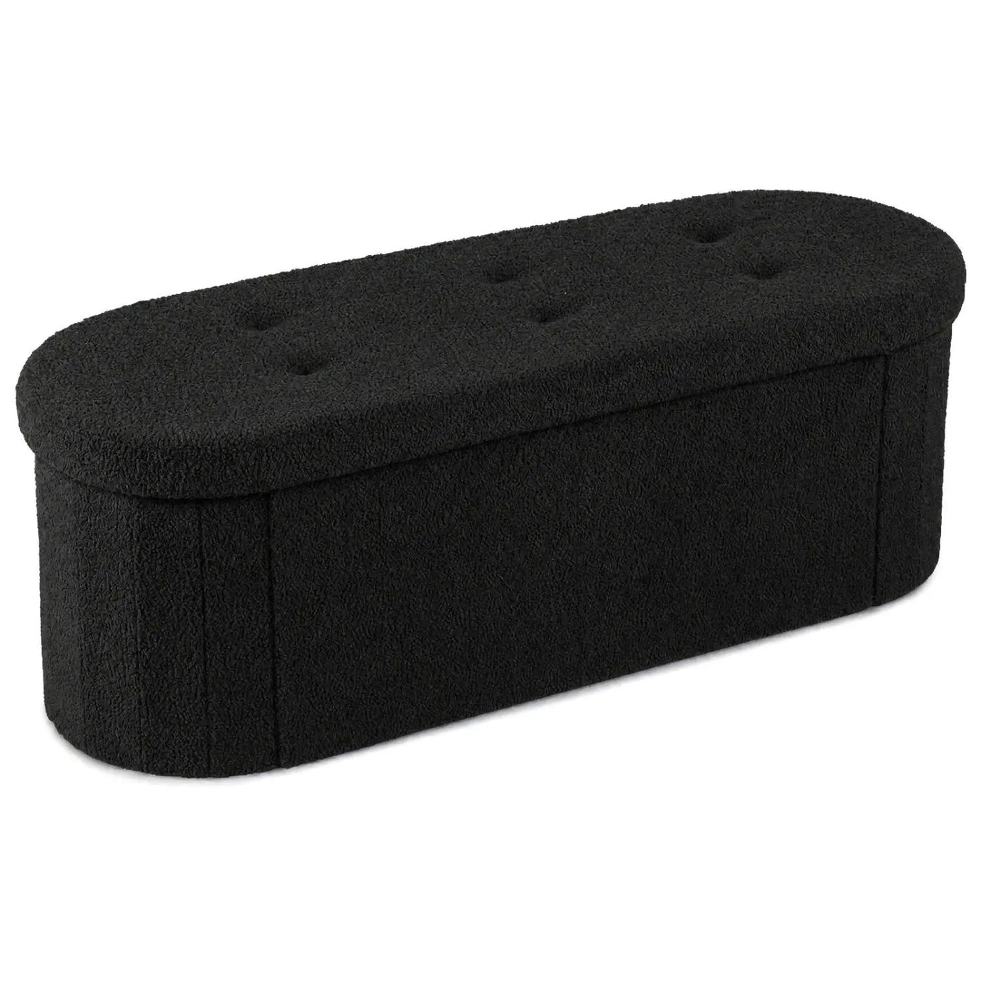 43" Folding Storage Ottoman Bench with Dividers - Teddy Fleece by DirectDeals