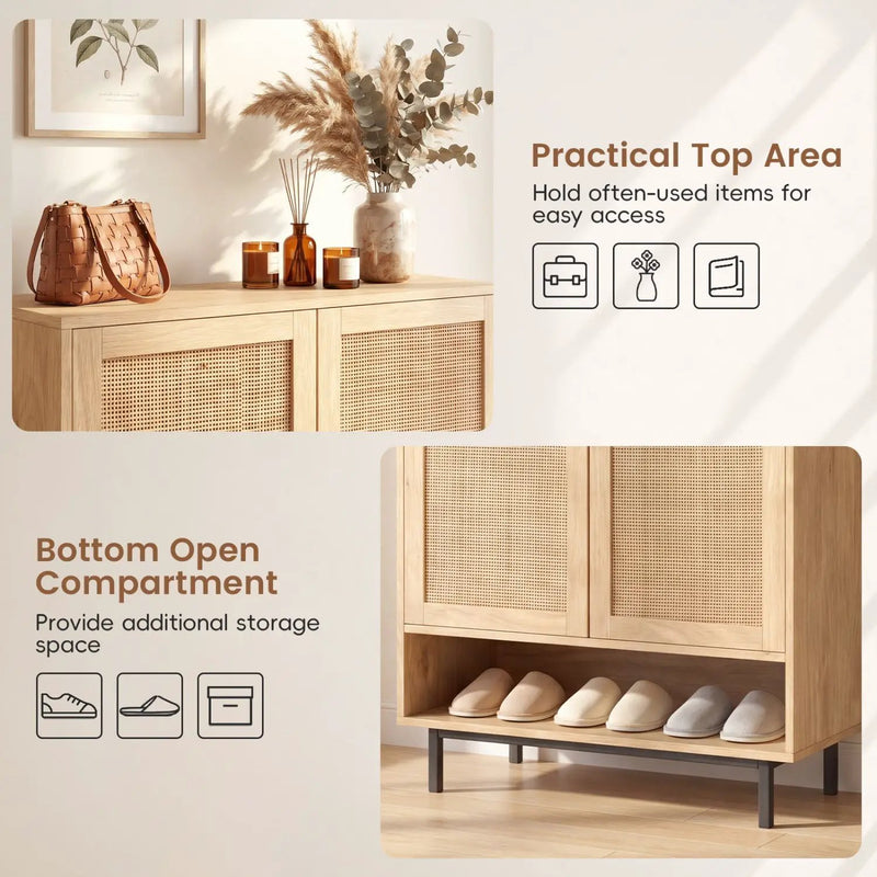 6-Tier Tall Shoe Cabinet with Double Doors - 43 Inch by DirectDeals