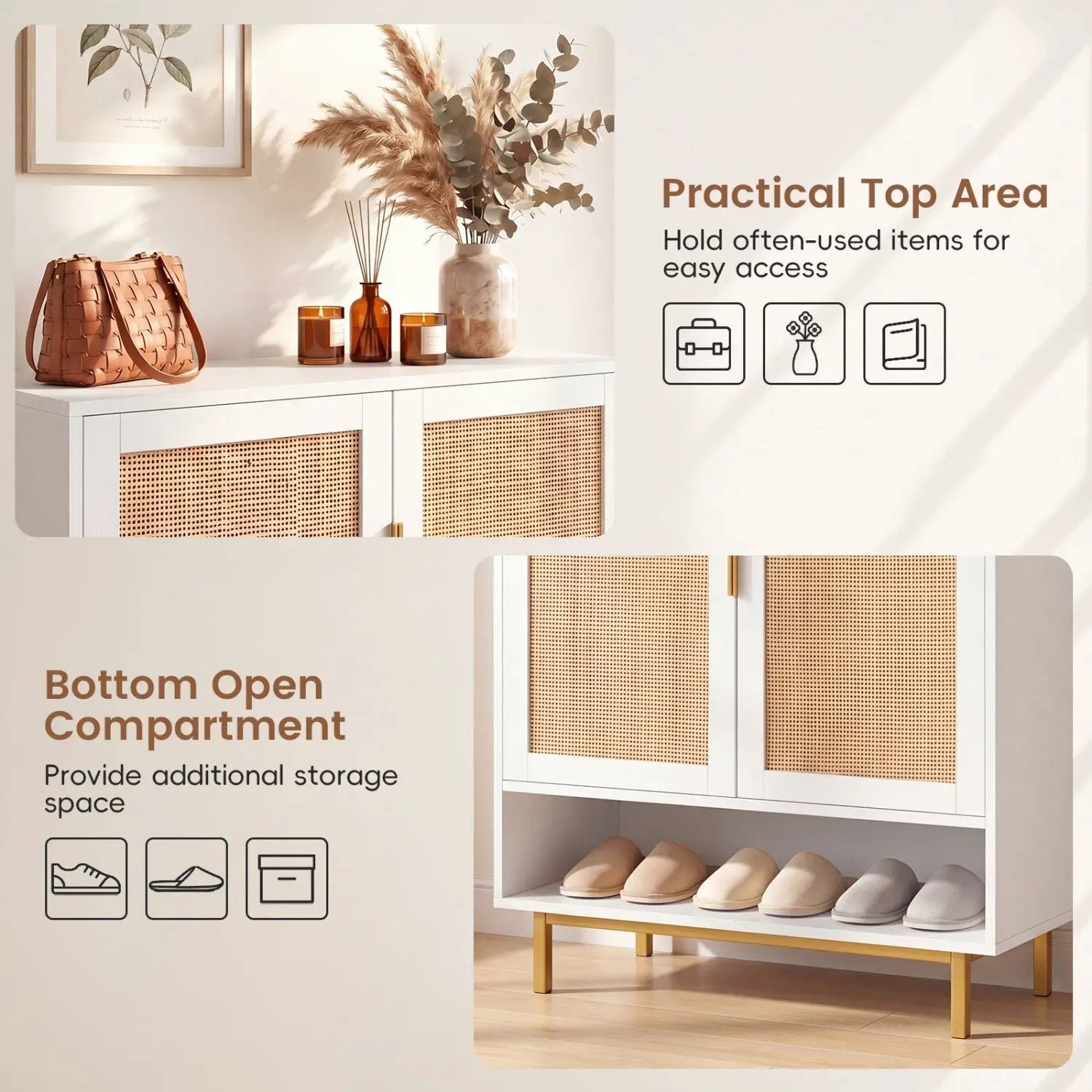 6-Tier Tall Shoe Cabinet with Double Doors - 43 Inch by DirectDeals