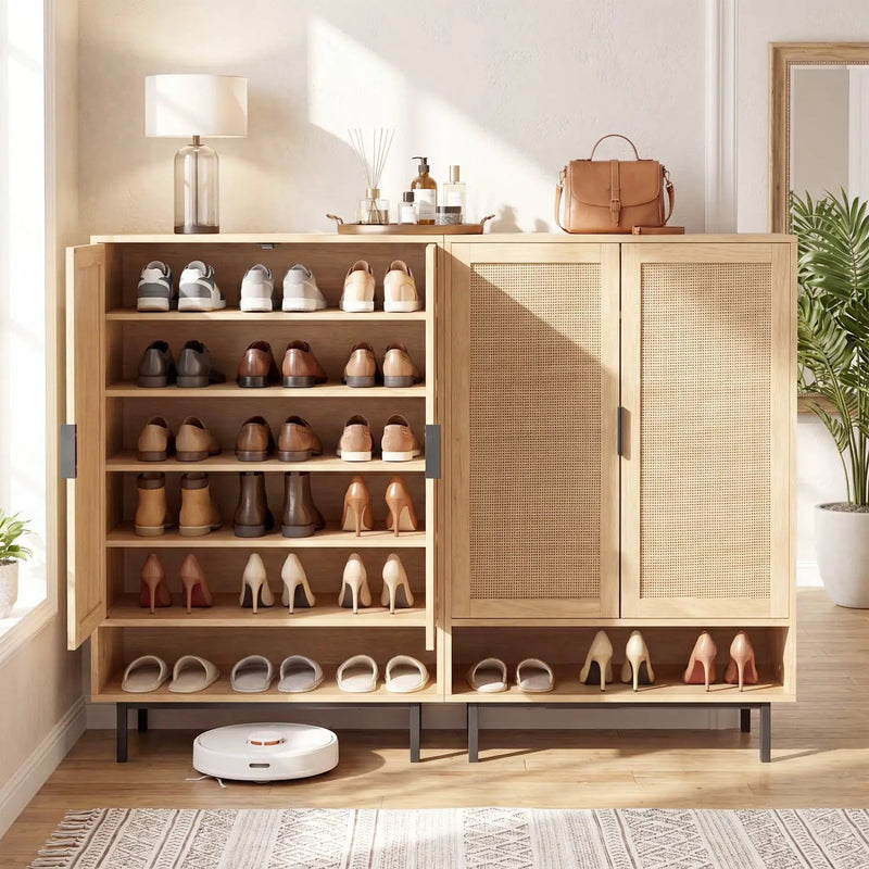 6-Tier Tall Shoe Cabinet with Double Doors - 43 Inch by DirectDeals
